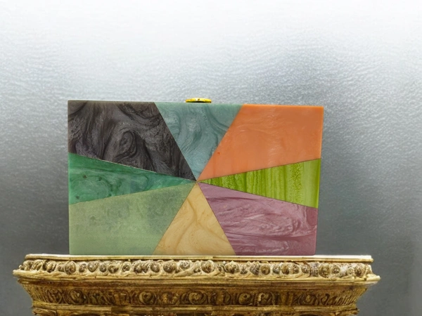 Valley Handicraft New acrylic contrast color stitching clutch for Women Wedding Party Clutch bag (5pcs ) - Mix colour, 5