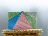 Valley Handicraft New acrylic contrast color stitching clutch for Women Wedding Party Clutch bag (1pcs ) - Mix colour, 1