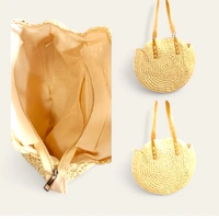 Valley Handicraft The round shape beach tote Bamboo Round Bag (5pcs ) - Cream, 5