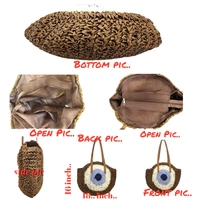 Valley Handicraft The round shape beach tote Evil Eye Round Bag (5pcs ) - Cream, 5