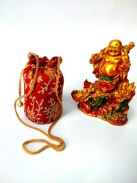 Valley Handicrafts  (7*4 Inch) Embroidery Silk Fabric Designer Base Potli Bags with Beads Handle for Women / Best Gifts Favours Giveaways &  Favours /Shagun Pouch Return Gifts for Haldi  Mehendi Roka Wedding (5pcs ) - Mix Colour, 5