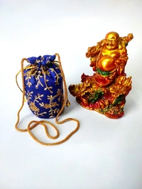 Valley Handicrafts  (7*4 Inch) Embroidery Silk Fabric Designer Base Potli Bags with Beads Handle for Women / Best Gifts Favours Giveaways &  Favours /Shagun Pouch Return Gifts for Haldi  Mehendi Roka Wedding (5pcs ) - Mix Colour, 5