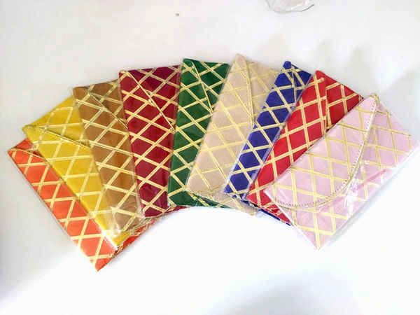 Valley Handicrafts (7*4 inch) Gota Check Shagun envelopes for Wedding party Give Lifafa envolopes on Wedding /  Best Gifts Favours Giveaways &  Favours /Shagun  Liffana  Haldi  Mehendi Roka Wedding for Liffafa Envolopes (20pcs ) - Mix Colour, 20