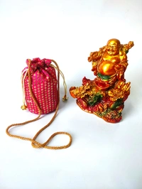Valley Handicrafts  (7*4 Inch) Small Sequance Embroidery Silk Fabric Designer Base Potli Bags with Beads Handle for Women / Best Gifts Favours Giveaways &  Favours /Shagun Pouch Return Gifts for Haldi  Mehendi Roka Wedding (5pcs ) - Mix Colour, 5