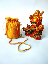 Valley Handicrafts  (7*4 Inch) Small Sequance Embroidery Silk Fabric Designer Base Potli Bags with Beads Handle for Women / Best Gifts Favours Giveaways &  Favours /Shagun Pouch Return Gifts for Haldi  Mehendi Roka Wedding (5pcs ) - Mix Colour, 5