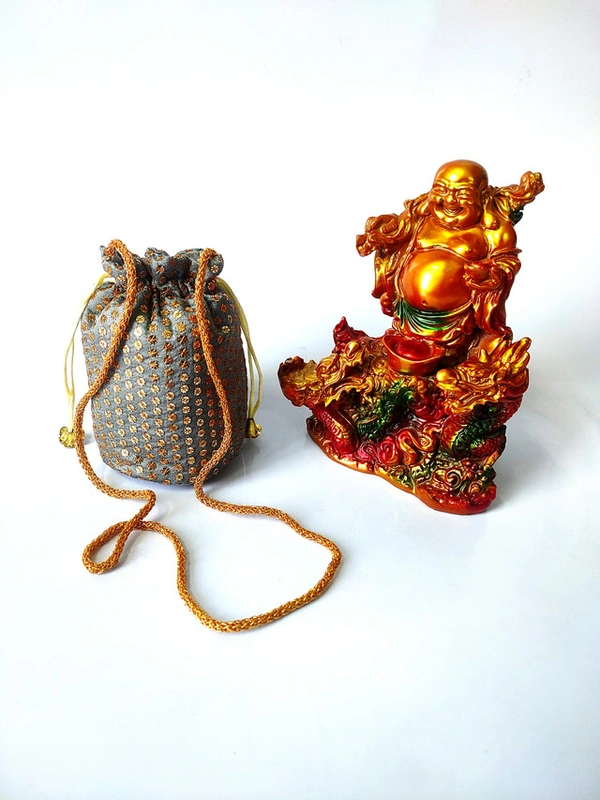 Valley Handicrafts  (7*4 Inch) Small Sequance Embroidery Silk Fabric Designer Base Potli Bags with Beads Handle for Women / Best Gifts Favours Giveaways &  Favours /Shagun Pouch Return Gifts for Haldi  Mehendi Roka Wedding (5pcs ) - Mix Colour, 5