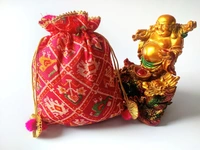Valley Handicrafts  (7*9 Inch) Patola Printed Potli Bags for Giveaways &  Favours /Shagun Pouch Return Gifts for Haldi  Mehendi Roka Wedding (5pcs ) - Mix Colour, 5