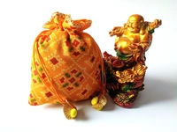 Valley Handicrafts  (7*9 Inch) Patola Printed Potli Bags for Giveaways &  Favours /Shagun Pouch Return Gifts for Haldi  Mehendi Roka Wedding (5pcs ) - Mix Colour, 5