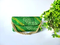 Valley Handicrafts (8*5 inch)  Bandhej File  Clutches with Beads Handle for Giffting Weddding envelopes for Wedding party Wallet Giftting Lifafa /  Best Gifts Favours Giveaways &  Favours /Shagun  Return Gifts for Haldi  Mehendi Roka Wedding (10pcs ) - Mix Colour, 10