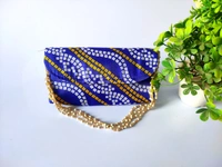 Valley Handicrafts (8*5 inch)  Bandhej File  Clutches with Beads Handle for Giffting Weddding envelopes for Wedding party Wallet Giftting Lifafa /  Best Gifts Favours Giveaways &  Favours /Shagun  Return Gifts for Haldi  Mehendi Roka Wedding (10pcs ) - Mix Colour, 10