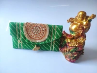 Valley Handicrafts (8*5 inch) Gota Patch Work Lehriya Fabric Clutches for Giffting Weddding envelopes for Wedding party Wallet Giftting Lifafa /  Best Gifts Favours Giveaways &  Favours /Shagun  Return Gifts for Haldi  Mehendi Roka Wedding (5pcs ) - Mix Colour, 5