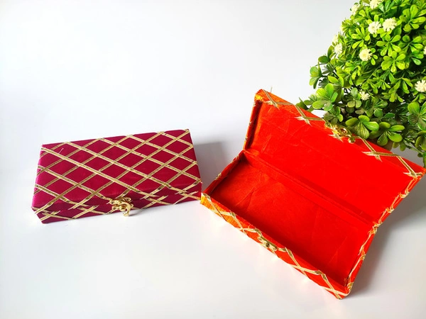 Valley Handicrafts  Checks Gota Design Jaipuri Cash Boxes Shagun Box , Gift Box, Gaddi Box,Jewellery Box,Money Box envelop Wedding Gift Assorted Colours /  Best Gifts Favours Giveaways &  Favours /Shagun  Return Gifts for Haldi  Mehendi Roka Wedding (100pcs ) - Mix Colour, 100