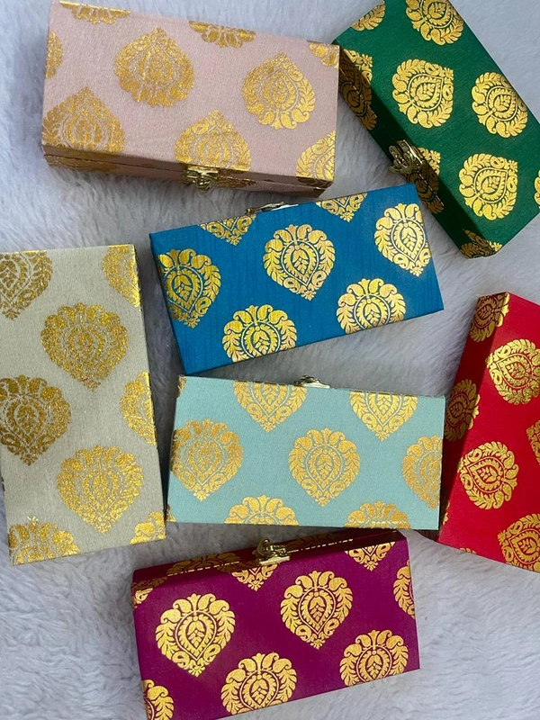 Valley Handicrafts Golden Foil Paan Printed Jaipuri Cash Boxes Shagun Box , Gift Box, Gaddi Box,Jewellery Box,Money Box envelop Wedding Gift Assorted Colours /  Best Gifts Favours Giveaways &  Favours /Shagun  Return Gifts for Haldi  Mehendi Roka Wedding (5pcs ) - Mix Colour, 5