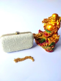 Valley Handicrafts  Lucknowi chikankari Metal Hand Clutches with Hanging Chain for Women / indian Style Evening Clutches ,Stylish Purse For Parties & Wedding ceremony Best Gifts Favours Giveaways &  Favours /Shagun Return Gifts for Haldi  Mehendi Roka Wedding (20pcs ) - Mix Colour, 20