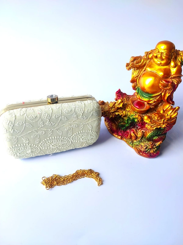 Valley Handicrafts  Lucknowi chikankari Metal Hand Clutches with Hanging Chain for Women / indian Style Evening Clutches ,Stylish Purse For Parties & Wedding ceremony Best Gifts Favours Giveaways &  Favours /Shagun Return Gifts for Haldi  Mehendi Roka Wedding (20pcs ) - Mix Colour, 20