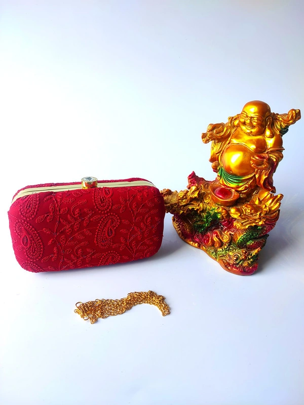 Valley Handicrafts  Lucknowi chikankari Metal Hand Clutches with Hanging Chain for Women / indian Style Evening Clutches ,Stylish Purse For Parties & Wedding ceremony Best Gifts Favours Giveaways &  Favours /Shagun Return Gifts for Haldi  Mehendi Roka Wedding (20pcs ) - Mix Colour, 20