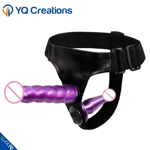 Amzone hot selling Strap-On double dildo lesbian Sex Toy dild
