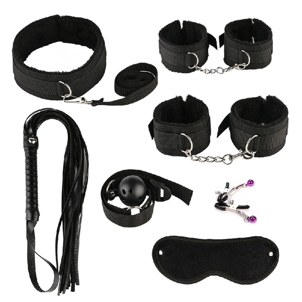 SM bondage restraint nylon 7 Pcs Bed Bondage Kit BDSM Fetish toy