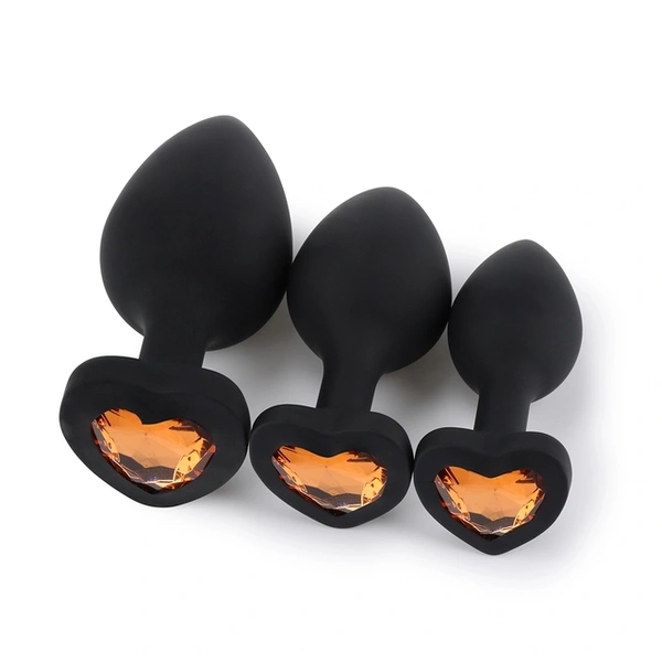  Soft Anals Trainer Kit-Silicone Diamond Butt Plugs 
