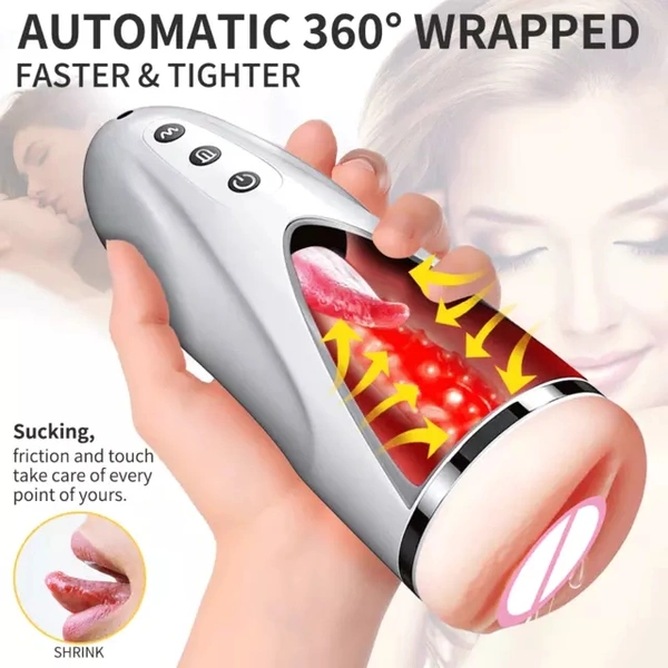 Automatic Male Masturbator Cup Realistic Tip of Tongue and Mouth