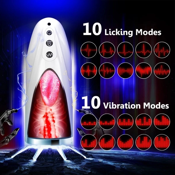 Automatic Male Masturbator Cup Realistic Tip of Tongue and Mouth