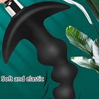 Beads Butt Plug - Flexible Silicone 16 Vibration Modes Graduated Design 
