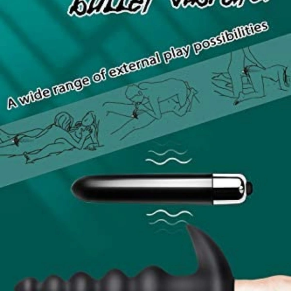  Beads Butt Plug - Flexible Silicone 16 Vibration Modes Graduated Design 