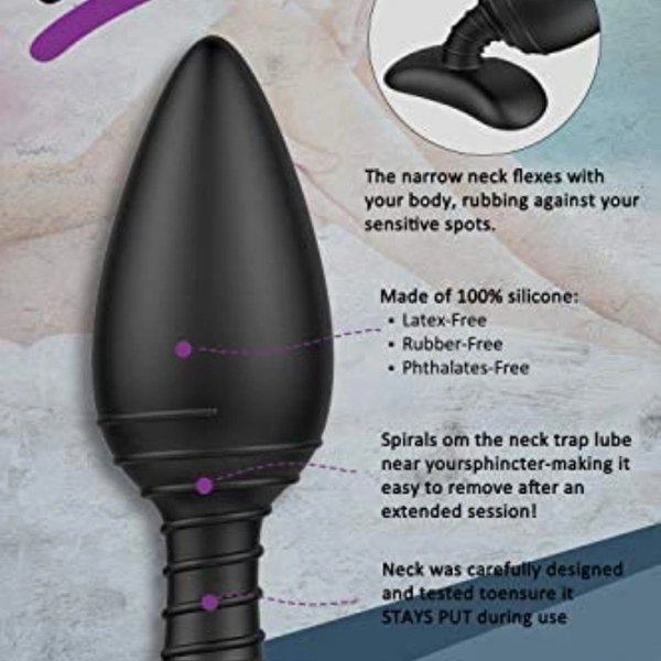 tt Plug, Silicone Rechargeable Anal Vibrator with Remote Control 6 Vibration 