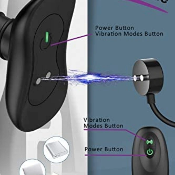 tt Plug, Silicone Rechargeable Anal Vibrator with Remote Control 6 Vibration 