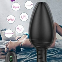 tt Plug, Silicone Rechargeable Anal Vibrator with Remote Control 6 Vibration 