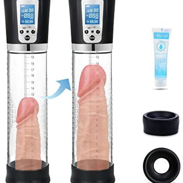 Penis Vacuum Pump with 4 Suction Intensities, Adorime Rechargeable Automatic High-Vacuum Penis Enlargement Extend