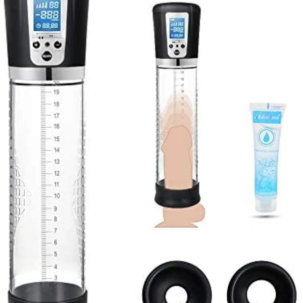 Penis Vacuum Pump with 4 Suction Intensities, Adorime Rechargeable Automatic High-Vacuum Penis Enlargement Extend