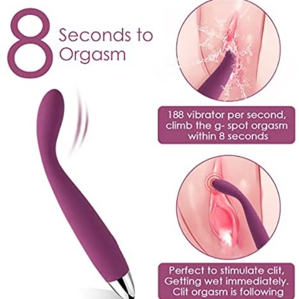 Vibrator - 8 Seconds to Orgasm Finger Shaped Waterproof Vibes for Women - 25 Vibrations Clitoris Nipple