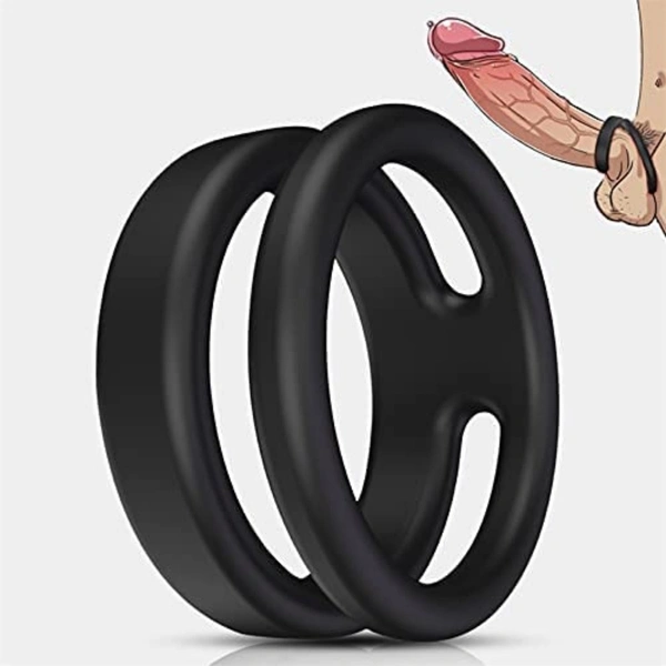 ual Penis Ring, Premium Stretchy Longer Harder Stronger Erection Cock Ring 