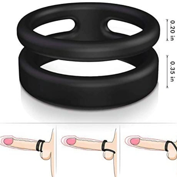 ual Penis Ring, Premium Stretchy Longer Harder Stronger Erection Cock Ring 