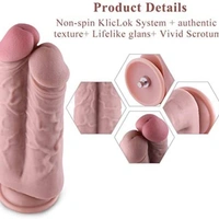 Hismith 8.1" Two Cocks One Hole Silicone Dildo forPremium Sex Machine with KlicLok