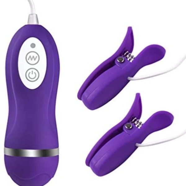  Nipple Clamps Vibrating Breast Clips Nipple Stimulator Wired Vibrators with Remote