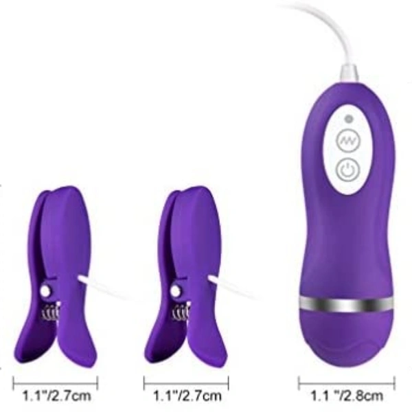  Nipple Clamps Vibrating Breast Clips Nipple Stimulator Wired Vibrators with Remote