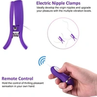  Nipple Clamps Vibrating Breast Clips Nipple Stimulator Wired Vibrators with Remote