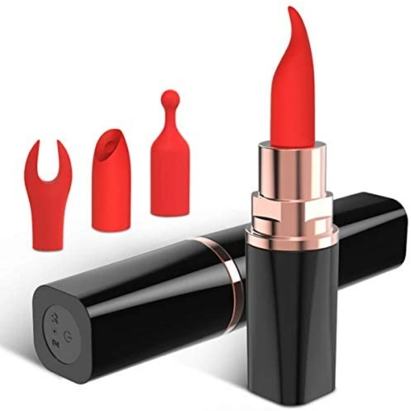  for Clitoris Nipple Stimulation, 10 Vibrations Discreet Lipstick Vibe with 4 Silicone