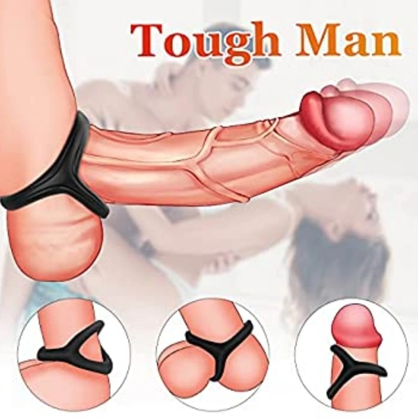 Silicone Penis Ring, Adorime 3 in 1 Ultra Soft Cock Ring for Erection Enhancing Sex Toy for Men Cou