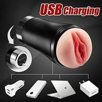 Male Masturbator Cup with 10 Stimulation Vibration Modes, 3D Realistic Textured Vagina and Clitoris Detachable Pocket Pussy, 