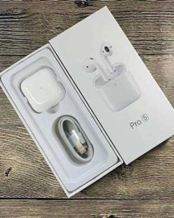 Pro 5 Airpods  - White, Free Size