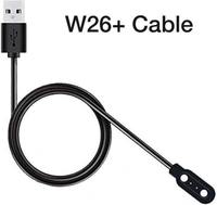 2 Pin Magnetic Smart Watch Charging Cable (W26/W26+) - Black, Free Size