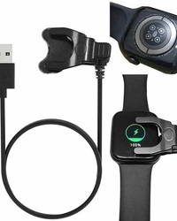 Clip Smart Watch Charging Cable (T500/T55/T55+) - Black, Free Size