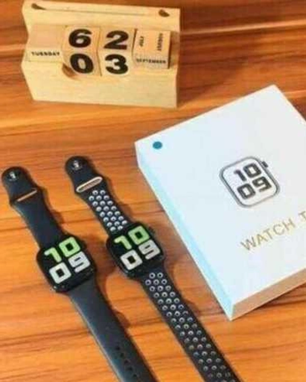 T55 Smart Watch, Series 6 - Black - Silver, Free Size