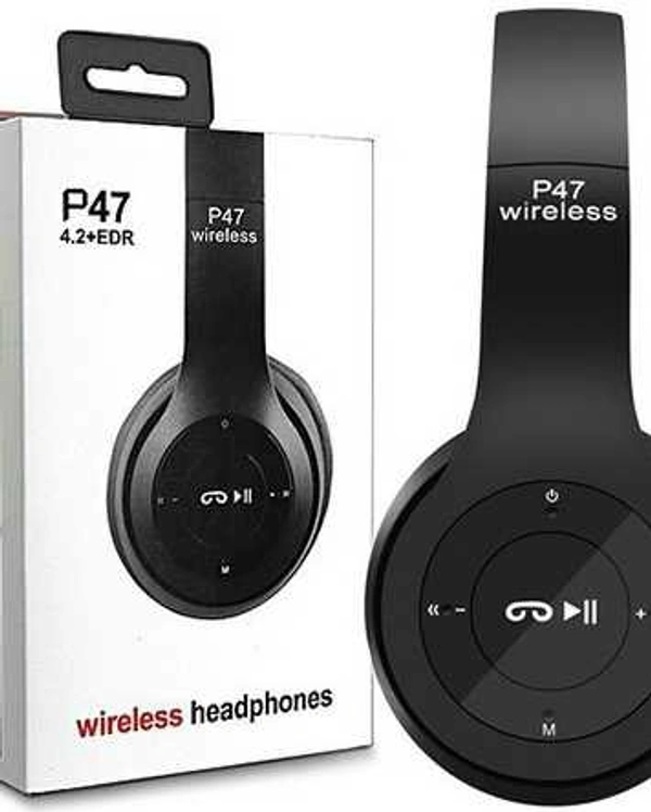 P47 Wireless Headphone (China Pack) - Grey, Free Size
