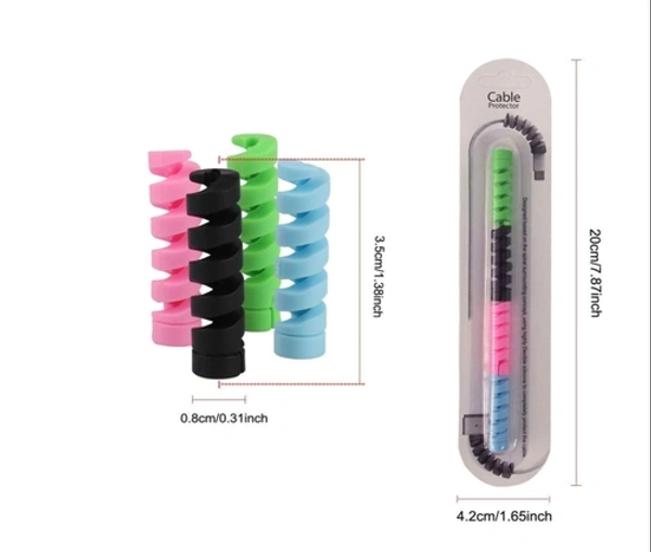 Wire Protector Cable (2 Pcs Set / 4 pcs Per Set) - Multicolored, Small Size