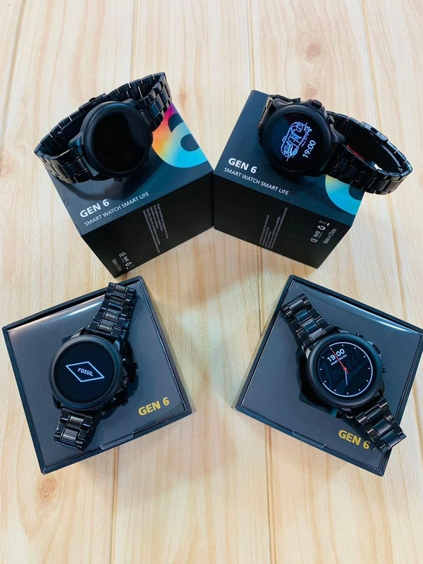 Fossil Gen 6 Smart Watch (On - Off Logo) - Black, Free Size