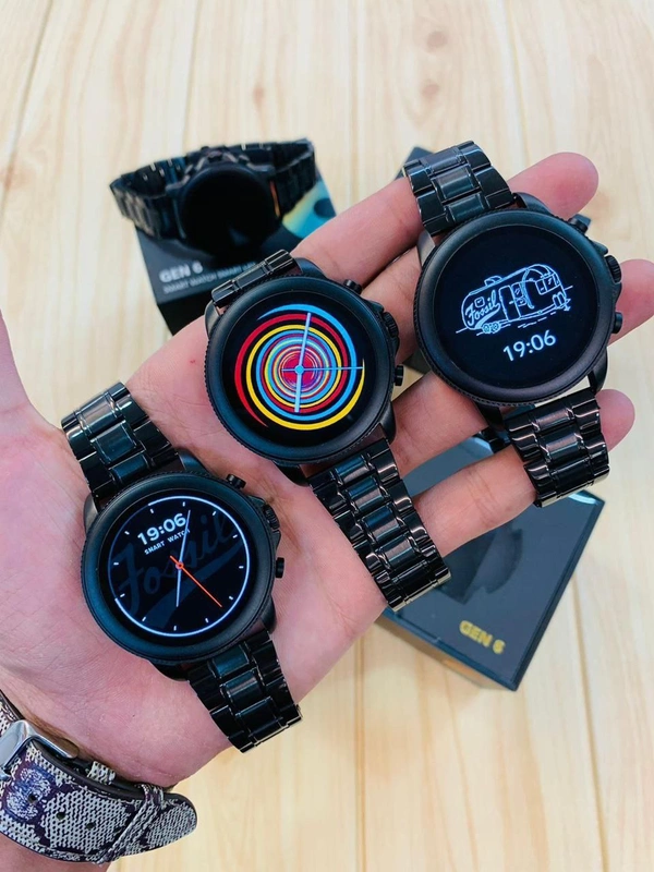 Fossil Gen 6 Smart Watch (On - Off Logo) - Black, Free Size
